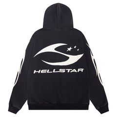 Flame Printed Zip Hoodie