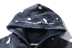 White Splatter Printed Hoodie