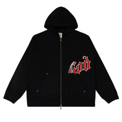 Simple Letters Zip Hoodies
